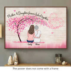 Forever Linked By Love - Family Personalized Custom Horizontal Poster - Gift For Mom