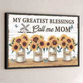 In Grandma's Garden. Love Grows Wild And Free - Family Personalized Custom Horizontal Poster - Gift For Mom. Grandma