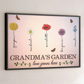 When Love Grows Here - Family Personalized Custom Horizontal Poster - Gift For Mom. Grandma