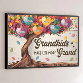 Grandkids Fill A Place In Your Heart - Family Personalized Custom Horizontal Poster - Gift For Grandma. Grandpa. Grandkid