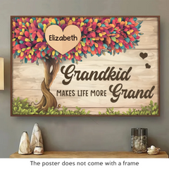 Grandkids Complete Your Heart - Family Personalized Custom Horizontal Poster - Gift For Grandma. Grandpa. Grandkid