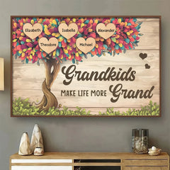 Grandkids Complete Your Heart - Family Personalized Custom Horizontal Poster - Gift For Grandma. Grandpa. Grandkid