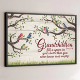 Grandchildren Are The Joy Of Our Hearts - Family Personalized Custom Horizontal Poster - Gift For Grandma. Grandpa. Grandkid