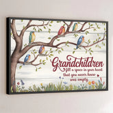 They Fill Our Hearts With Unexpected Joy - Family Personalized Custom Horizontal Poster - Gift For Grandma. Grandpa. Grandkid