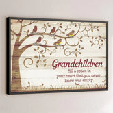 Grandkids Light Up Our Lives - Family Personalized Custom Horizontal Poster - Gift For Grandma. Grandpa. Grandkid