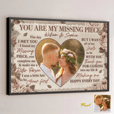 Custom Photo You Make Me Whole- Couple Personalized Custom Horizontal Poster - Gift For Husband Wife. Anniversary