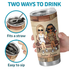 We're Fire And Ice. And We Play It Just Right - Bestie Personalized Custom Tumbler - Gift For Best Friends. BFF. Sisters