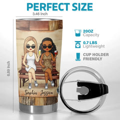 We're Fire And Ice. And We Play It Just Right - Bestie Personalized Custom Tumbler - Gift For Best Friends. BFF. Sisters