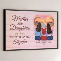 Because Family Is The Heart Of Every Home - Family Personalized Custom Horizontal Poster - Mother's Day. Gift For Mom. Grandma. Daughter