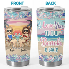 Waves. Wine. And My Partner In Crime - Bestie Personalized Custom Tumbler - Gift For Best Friends. BFF. Sisters