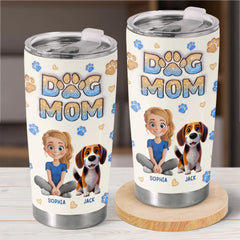Four Paws. One Heart - Dog & Cat Personalized Custom 3D Inflated Effect Printed Tumbler - Gift For Pet Owners. Pet Lovers