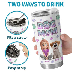 Home Is Where The Fur Sticks To Everything - Dog & Cat Personalized Custom 3D Inflated Effect Printed Tumbler - Gift For Pet Owners. Pet Lovers