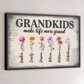 Blessed With Grandkids. Blessed With Love - Family Personalized Custom Horizontal Poster - Gift For Mom. Grandma