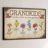 Made Grand By My Grandkids - Family Personalized Custom Horizontal Poster - Gift For Mom. Grandma