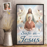 Custom Photo Resting With God. Remembered With Love - Memorial Personalized Custom Vertical Poster - Sympathy Gift For Family Members