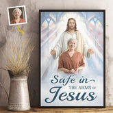 Custom Photo Wrapped In God's Love. Held In My Heart - Memorial Personalized Custom Vertical Poster - Sympathy Gift For Family Members