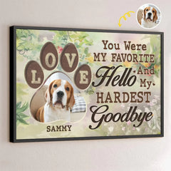 Custom Photo Leaving Pawprints On Our Hearts - Memorial Personalized Custom Horizontal Poster - Sympathy Gift For Pet Owners. Pet Lovers