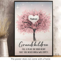 Grandchildren. Little Blessings And Endless Joy - Family Personalized Custom Vertical Poster - Gift For Grandma. Grandpa. Grandkid