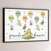 Grandma's Love Lifts Us Up - Family Personalized Custom Horizontal Poster - Mother's Day. Gift For Mom. Grandma