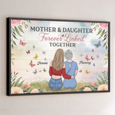 Mom Makes The World Shine - Family Personalized Custom Horizontal Poster - Mother's Day. Gift For Mom. Daughter