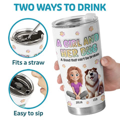 Fur-Ever Together. A Girl & Her Dogs - Dog Personalized Custom 3D Inflated Effect Printed Tumbler - Gift For Pet Owners. Pet Lovers