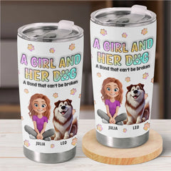 Fur-Ever Together. A Girl & Her Dogs - Dog Personalized Custom 3D Inflated Effect Printed Tumbler - Gift For Pet Owners. Pet Lovers