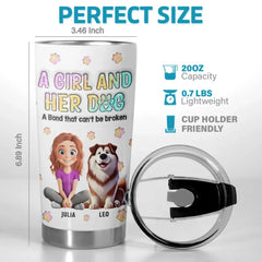 Fur-Ever Together. A Girl & Her Dogs - Dog Personalized Custom 3D Inflated Effect Printed Tumbler - Gift For Pet Owners. Pet Lovers