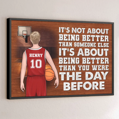 Chase Progress. Not Perfection - Personalized Custom Horizontal Poster - Gift For Sport Lovers. Sport Players