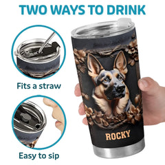 Furry Guardian At Your Service - Dog Personalized Custom 3D Inflated Effect Printed Tumbler - Gift For Pet Owners. Pet Lovers