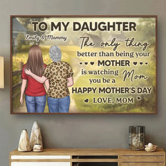 A Bond Written In The Stars - Family Personalized Custom Horizontal Poster - Mother's Day. Gift For Mom. Daughter