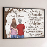 The Greatest Joy. Watching You Become A Mom - Family Personalized Custom Horizontal Poster - Mother's Day. Gift For Mom. Daughter