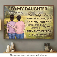 A Bond Written In The Stars - Family Personalized Custom Horizontal Poster - Mother's Day. Gift For Mom. Daughter