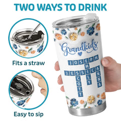Pieces Of My Heart - Family Personalized Custom 3D Inflated Effect Printed Tumbler - Mother's Day. Gift For Mom. Grandma
