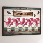 The Garden Of Her Heart - Family Personalized Custom Horizontal Poster - Mother's Day. Gift For Mom. Grandma