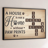 Where Paws Roam. Love Is Always Home - Memorial Personalized Custom Horizontal Poster - Sympathy Gift For Pet Owners. Pet Lovers