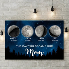 The Night The Stars Brought Us To You - Family Personalized Custom Horizontal Canvas - Mother's Day. Gift For Mom. Grandma
