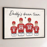 Together We Make A Winning Team - Family Personalized Custom Horizontal Poster - Father's Day. Gift For Dad. Sport Lovers. Sport Players