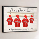Built By Love. Bonded Like A Team - Family Personalized Custom Horizontal Poster - Father's Day. Gift For Dad. Sport Lovers. Sport Players