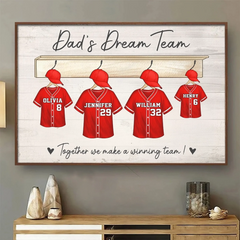 Built By Love. Bonded Like A Team - Family Personalized Custom Horizontal Poster - Father's Day. Gift For Dad. Sport Lovers. Sport Players