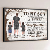 Now You Are Their Hero - Family Personalized Custom Horizontal Poster - Father's Day. Gift For Son
