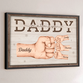 Forever Fist-bumping With Love - Family Personalized Custom Horizontal Poster - Father's Day. Gift For Dad. Grandpa