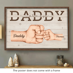 Forever Fist-bumping With Love - Family Personalized Custom Horizontal Poster - Father's Day. Gift For Dad. Grandpa