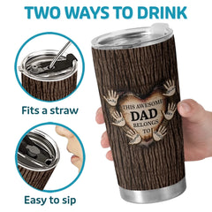 Loved By The Littlest Hands - Family Personalized Custom Tumbler - Father's Day. Gift For Dad. Grandpa