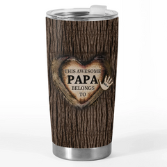 Loved By The Littlest Hands - Family Personalized Custom Tumbler - Father's Day. Gift For Dad. Grandpa