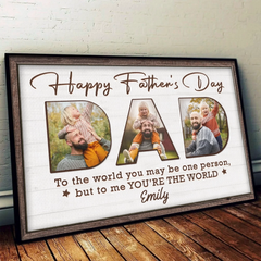 Custom Photo You Make Our World Complete - Family Personalized Custom Horizontal Poster - Father's Day. Gift For Dad. Grandpa