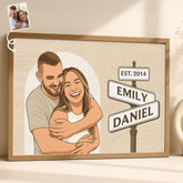 Custom Photo One Love. One Story. Always Us - Couple Personalized Custom Horizontal Poster - Gift For Husband Wife. Anniversary