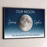 Custom Horizontal Poster - Personalized Anniversary Wedding Gifts For Husband And Wife. Him And Her - Under This Moon Our Story Began