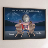 Custom Horizontal Poster - Personalized Anniversary Wedding Gifts For Husband And Wife. Him And Her - The Beginning Of Our Forever