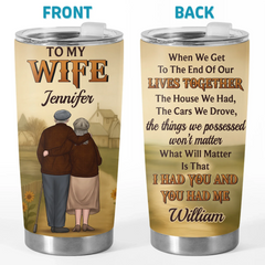 Custom Tumbler - Personalized Anniversary Wedding Gifts For Husband And Wife. Him And Her - Holding On To You