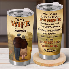 Custom Tumbler - Personalized Anniversary Wedding Gifts For Husband And Wife. Him And Her - Holding On To You